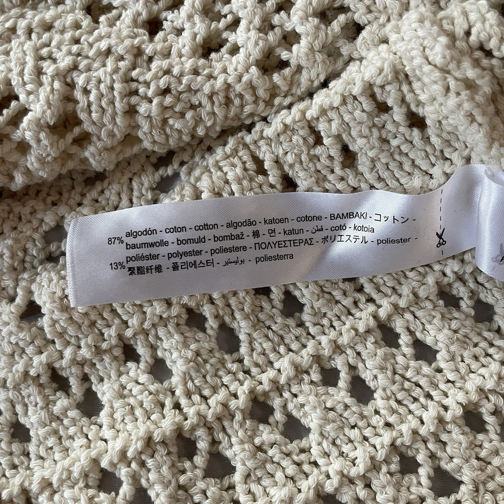 Zara Textured Knit Sweater Cream Small - Picture 7 of 9